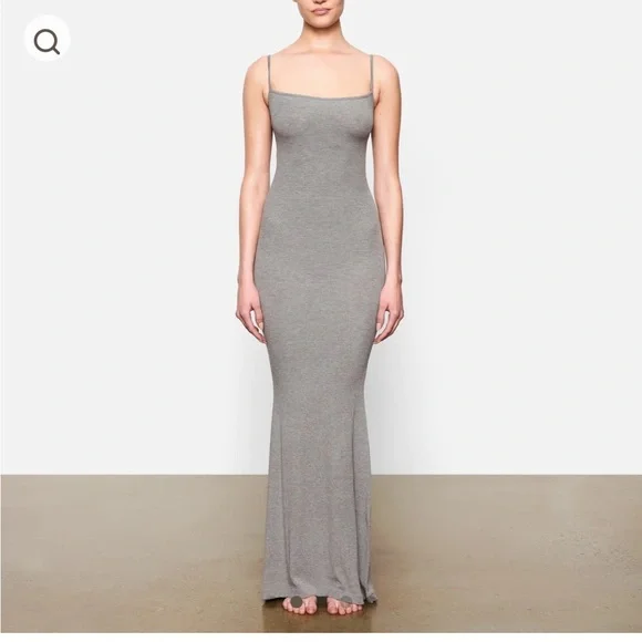 SKIMS - Soft Lounge Long Slip dress, S Grey